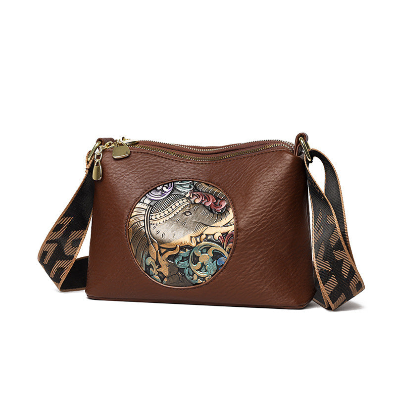 Nowe damskie skórzane torby z nadrukiem na rok 2025