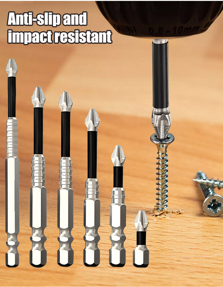 🧰⚒️ Odporna na uderzenia i antypoślizgowa końcówka wkrętaka krzyżowego, mocny magnes i supertwarde wiertło elektryczne